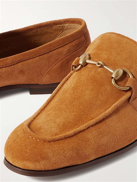 gucci jordaan suede horsebit loafers